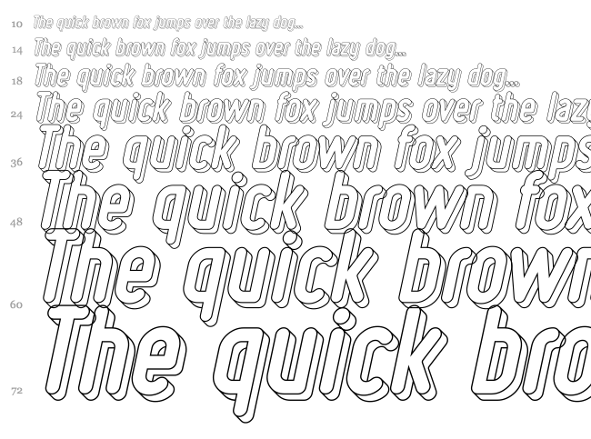 Ruler Volume font waterfall